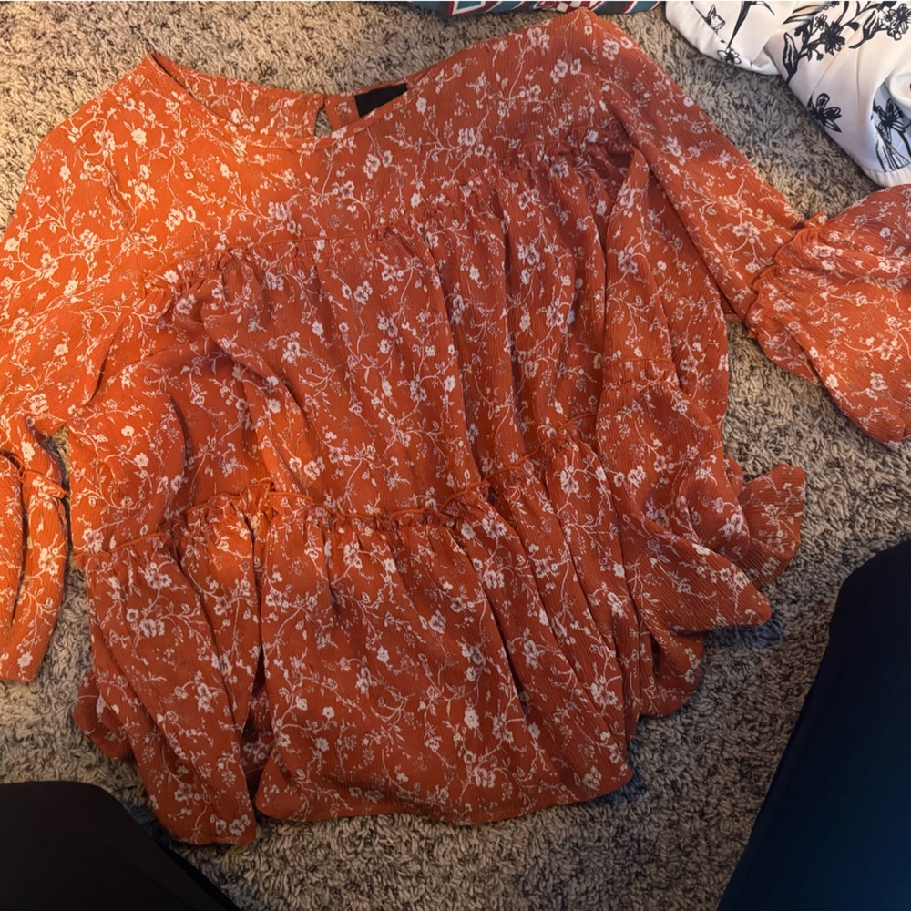 Lumiere Orange Floral Women's Top